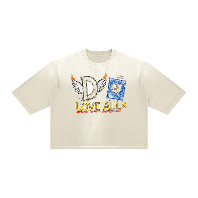 Unisex Vintage Wash Sunfade Boxy T-Shirt in Apricot by DKRTL WYZE