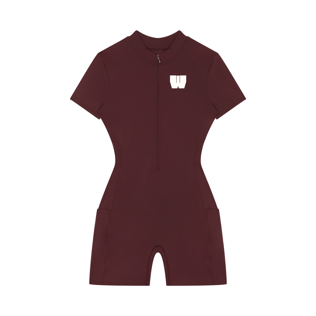 Women's Quarter-Zip Short Sleeve Romper