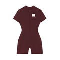 Women's Quarter-Zip Short Sleeve Romper