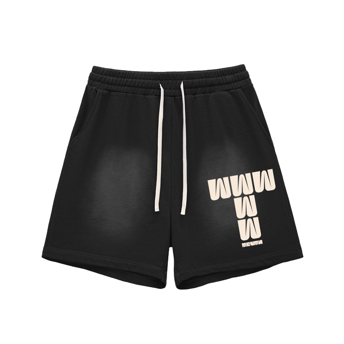 Sun Fade Raw Edge Cotton Shorts