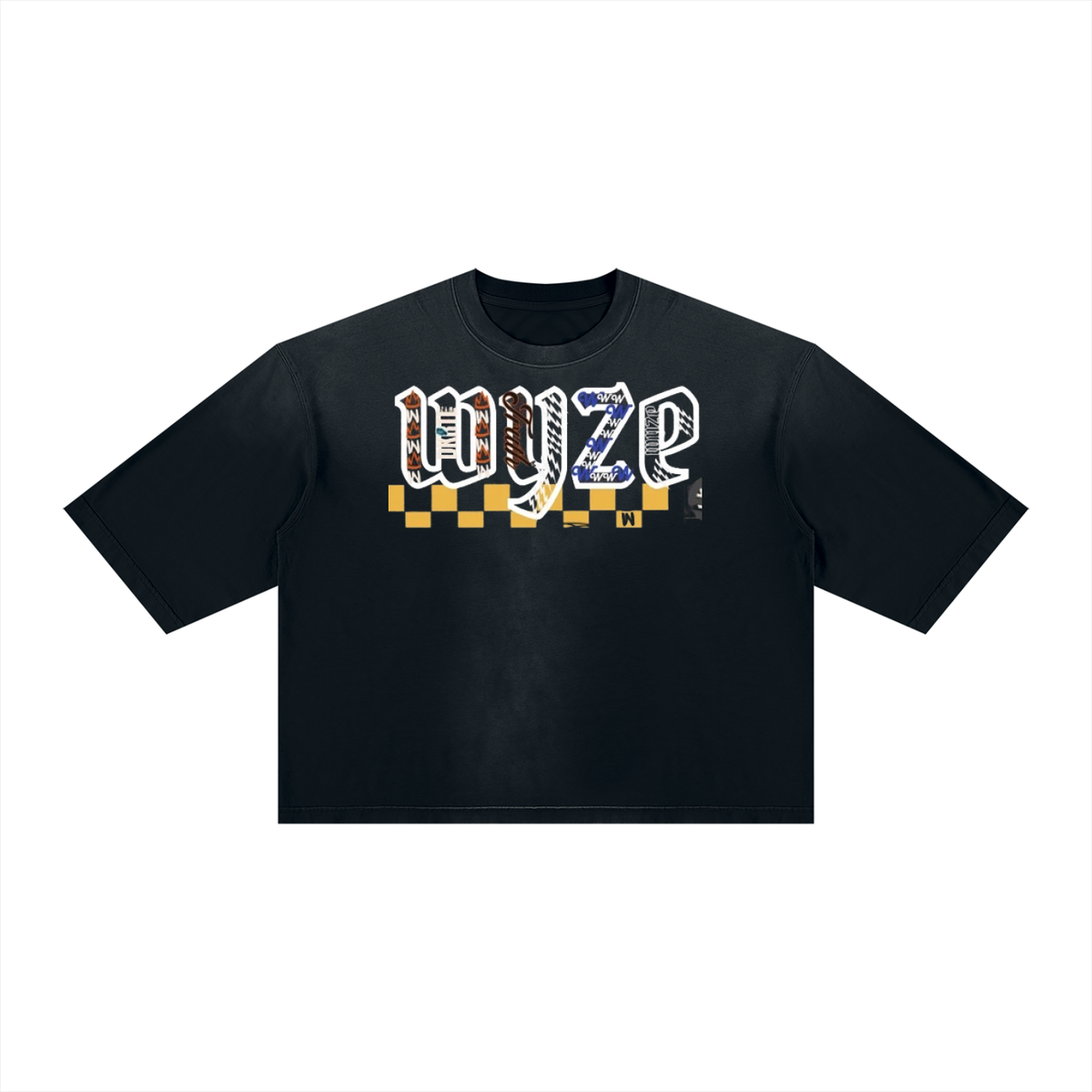 Unisex Vintage Wash Sunfade Boxy T-Shirt in Black by DKRTL WYZE