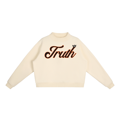 Essential Fleece Mock-Neck Crew Sweatshirt