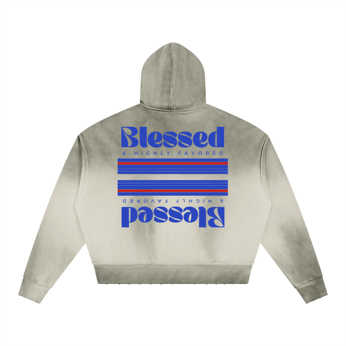 Unisex Sunfade Distressed Boxy Hoodie