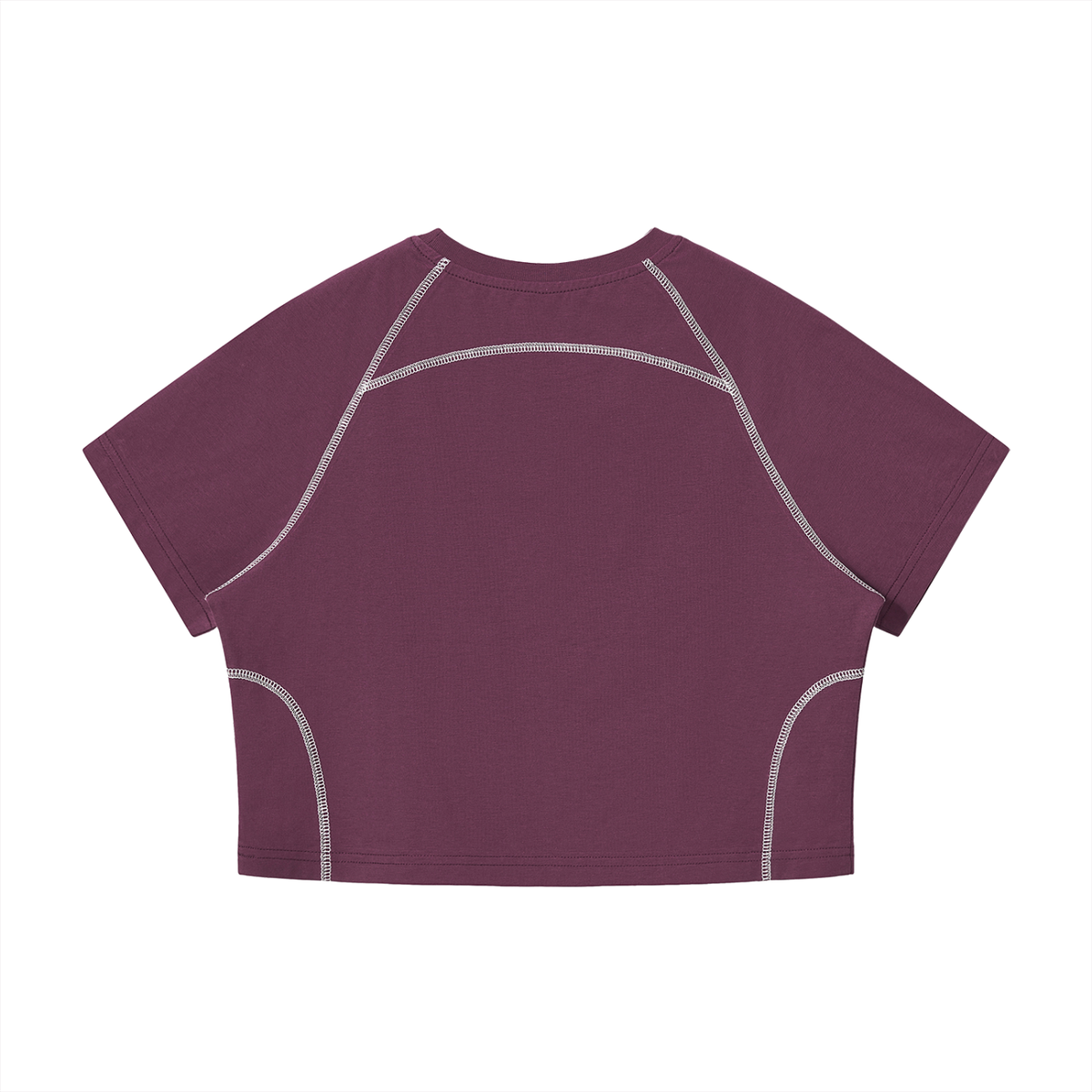 Women's Contrast Stitch Raglan Crop T-Shirt