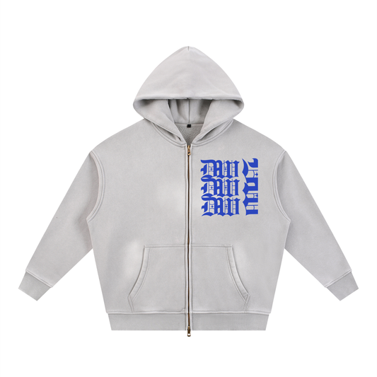 Sunfade Two-way Zipper Boxy Fleece Hoodie