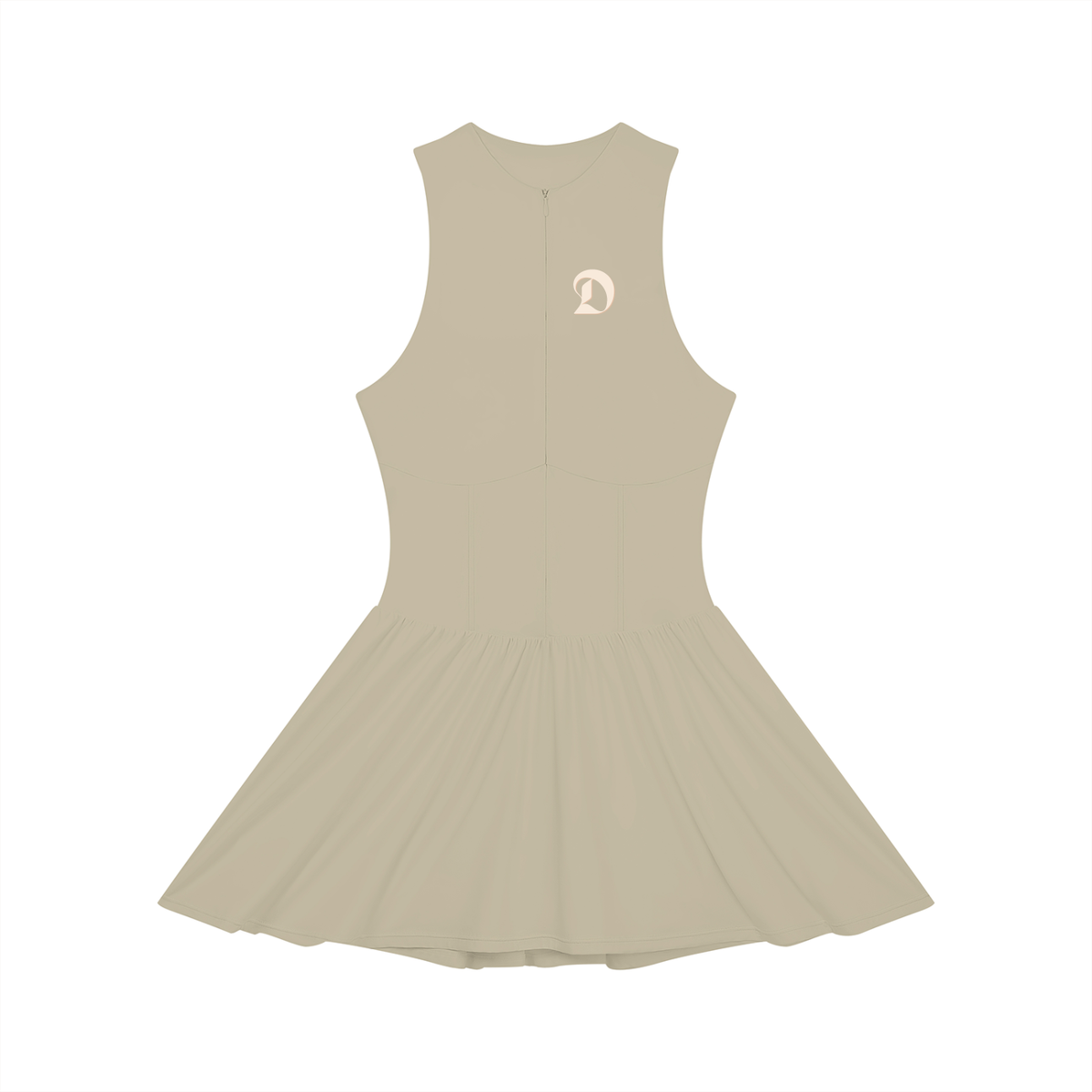 Women’s Ruched Sleeveless Full-Zip Dress in Khaki by DKRTL WYZE