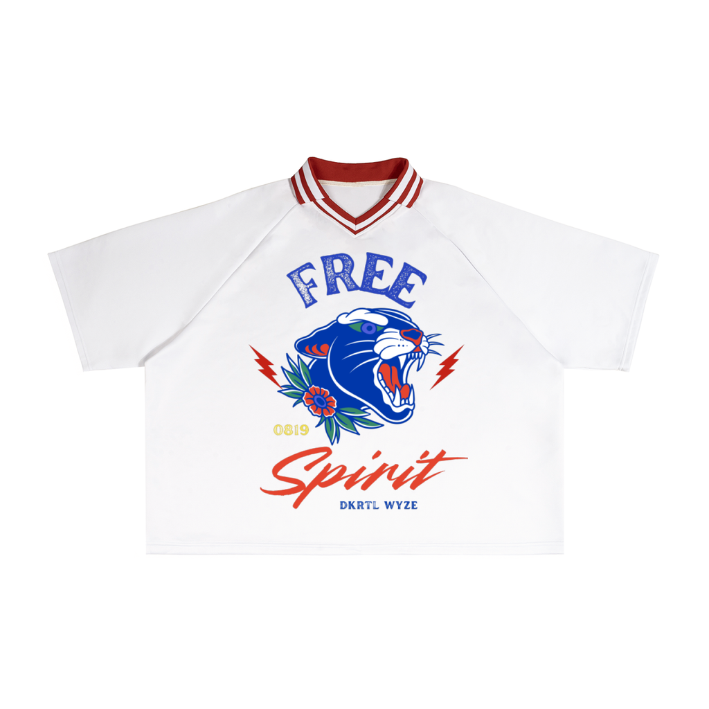 Contrast Lapel Collar Boxy T-Shirt