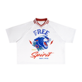 Contrast Lapel Collar Boxy T-Shirt