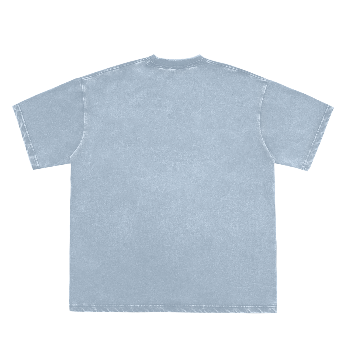 Snow Washed Raw-Edge Neckline T-Shirt