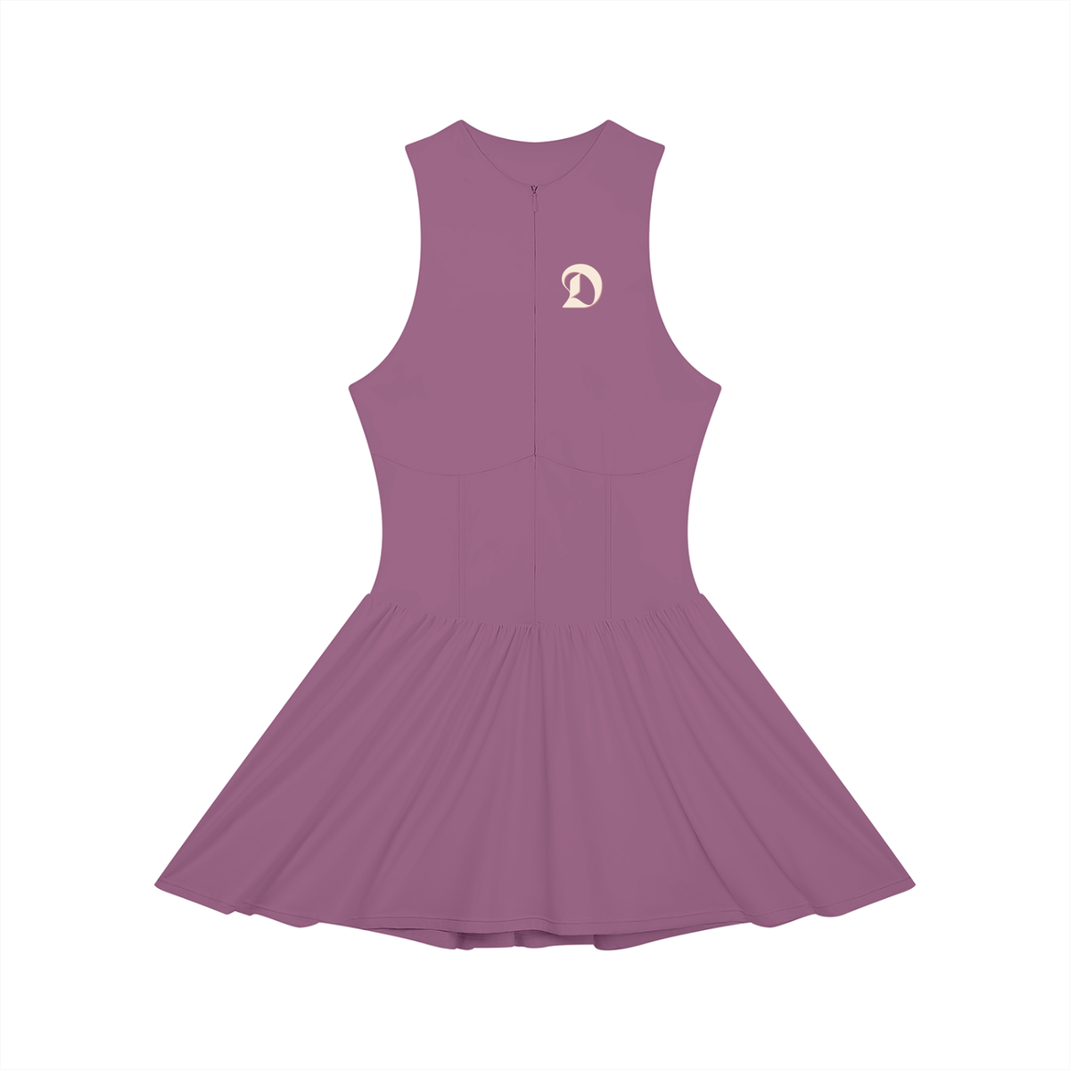 Women’s Ruched Sleeveless Full-Zip Dress in Dark Purple by DKRTL WYZE