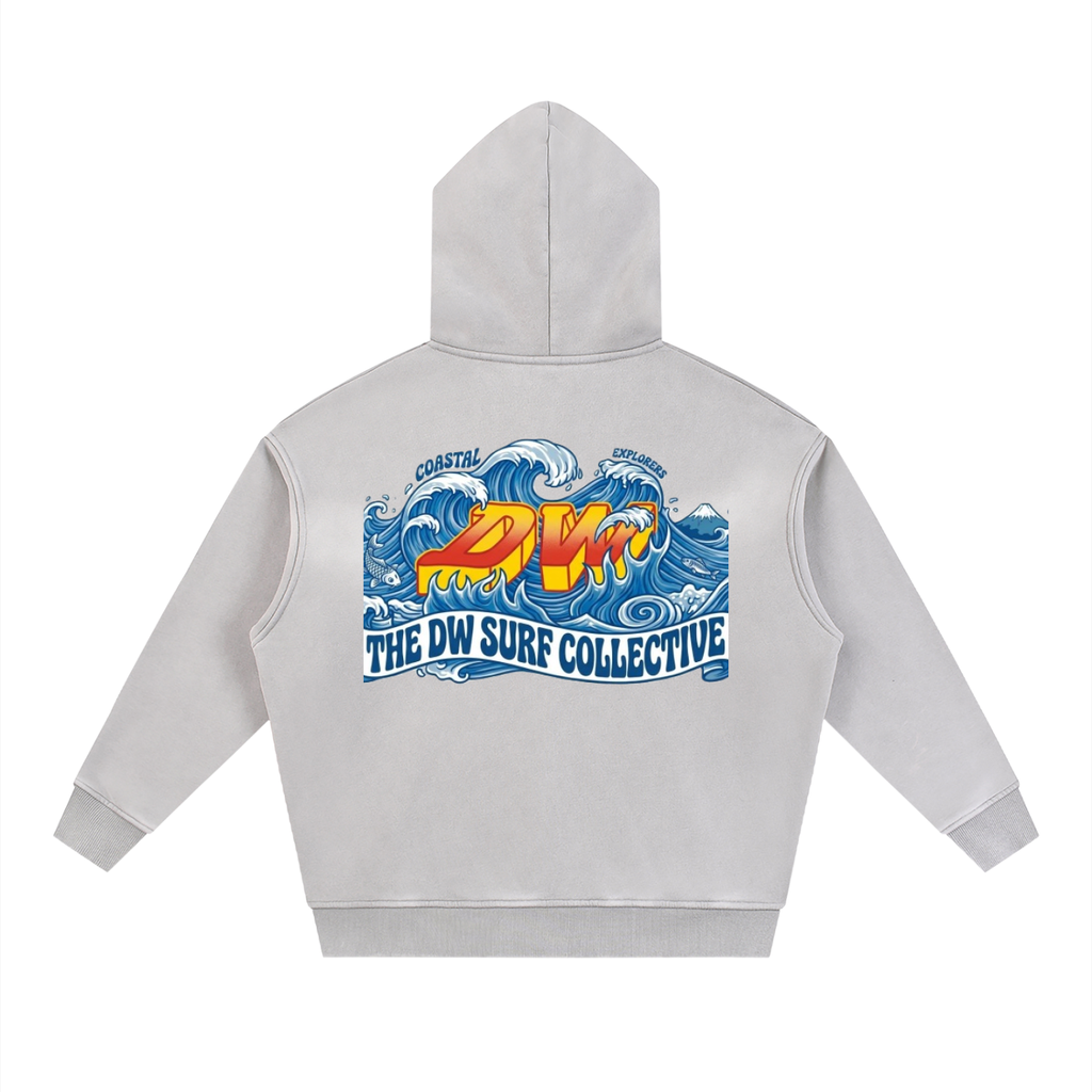 Sunfade Two-way Zipper Boxy Fleece Hoodie