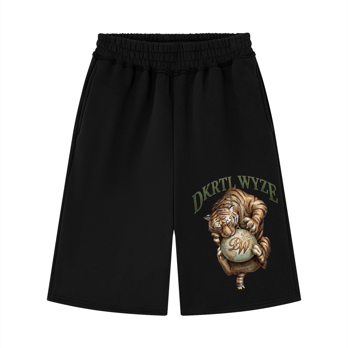 Unisex Raw Edge Fleece Shorts in Black by DKRTL WYZE