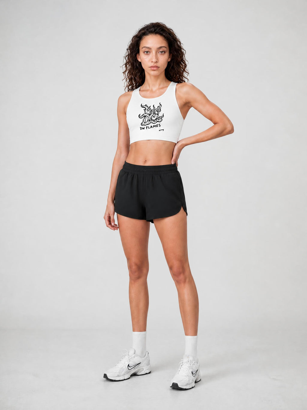 Women's Tight Crewneck Crop Tank Top in White by DKRTL WYZE