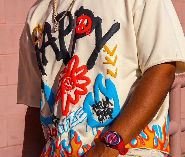 Flame of Love Puff Print Tee by DKRTL WYZE