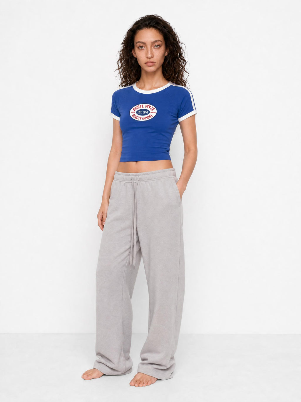 Women's Raglan Crop T-Shirt in Colorful Blue by DKRTL WYZE