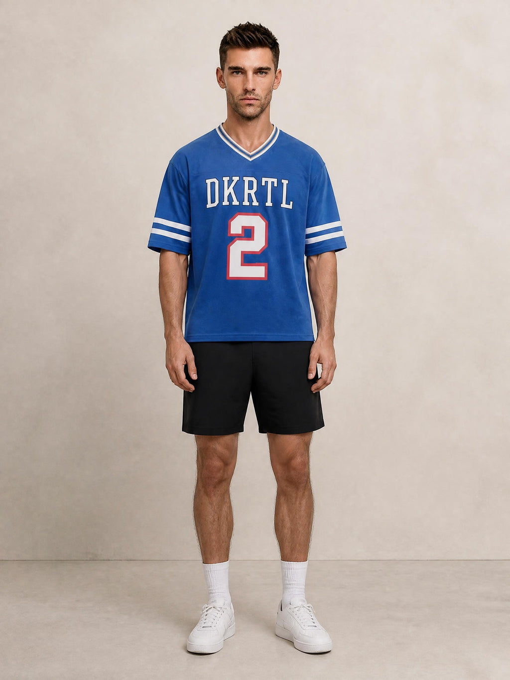 Unisex Boxy Striped Soccer Jersey in Blue by DKRTL WYZE