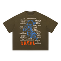 Unisex Sun Fade Distressed Boxy T-Shirt in Army Green by DKRTL WYZE