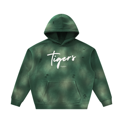 Unisex Sunfade Frayed Fleece Hoodie