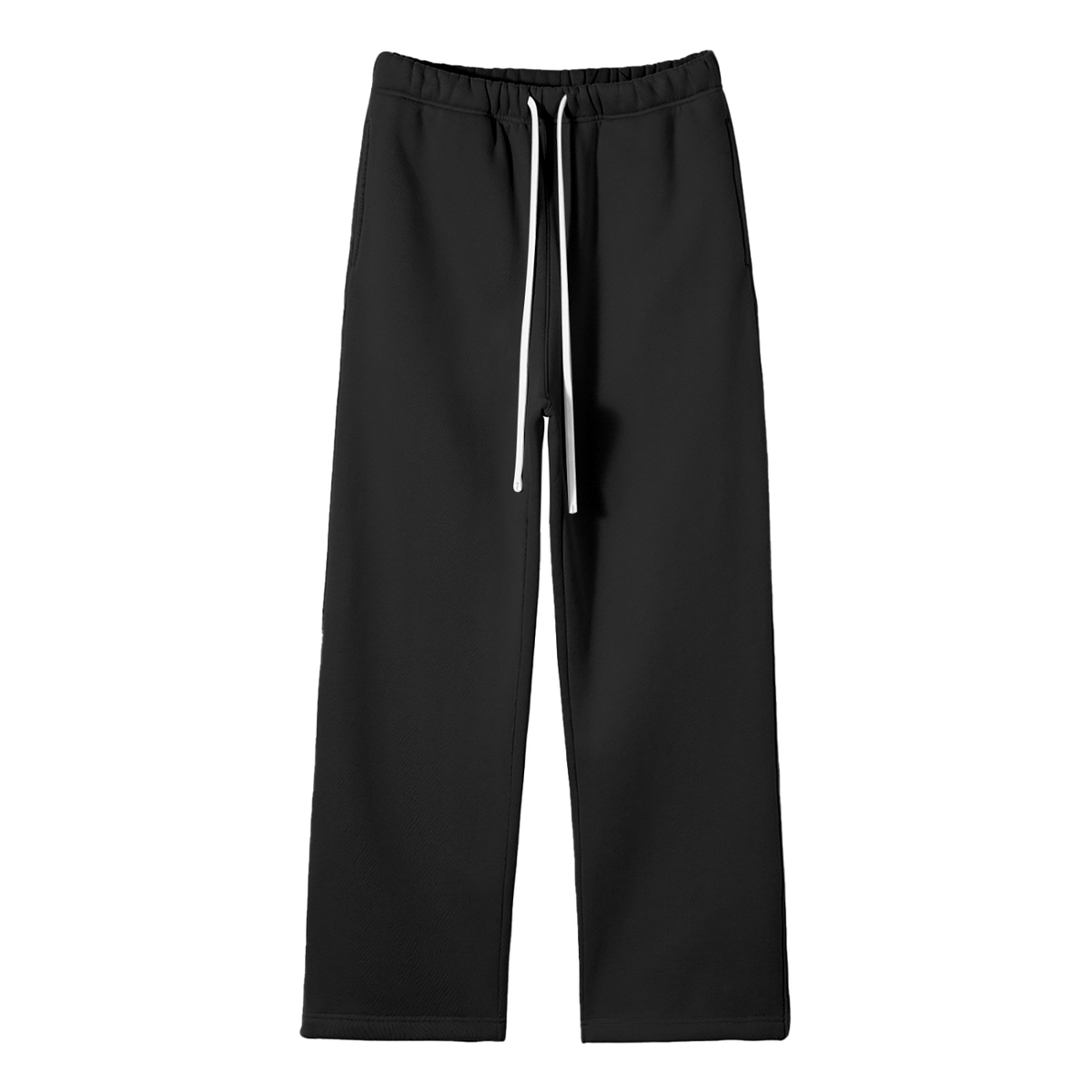 Unisex Solid Color Fleece Straight Leg Pants in Black by DKRTL WYZE