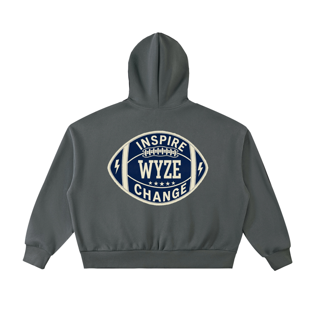 Fleeced Full-Zip Boxy Hoodie