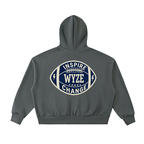 Fleeced Full-Zip Boxy Hoodie by DKRTL WYZE