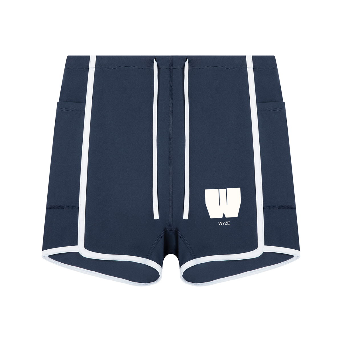 Women's High Rise Color Block Yoga Shorts in Navy Blue by DKRTL WYZE