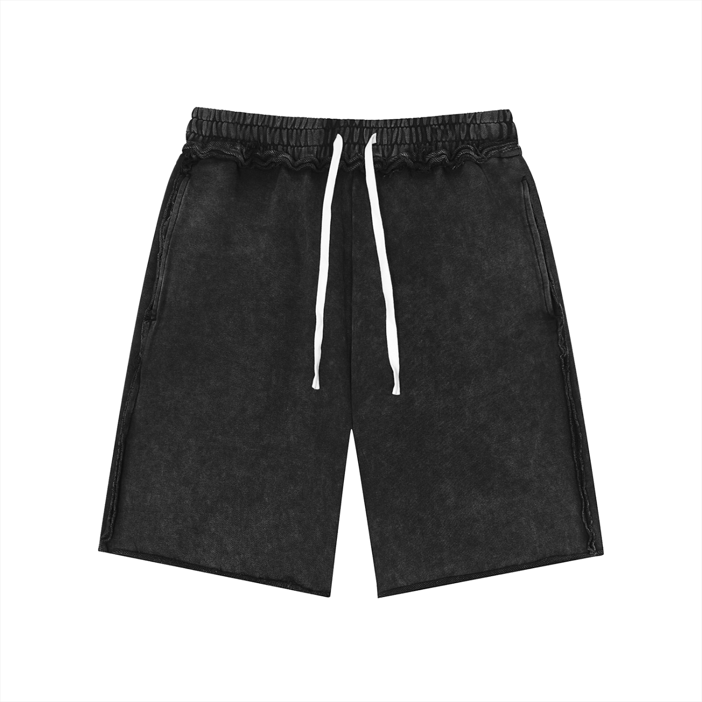 Unisex Mineral Wash Raw Edge Shorts