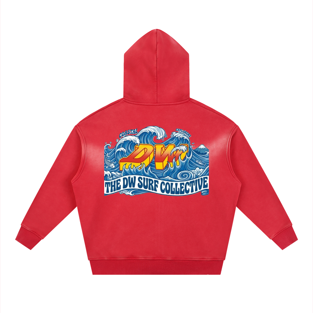 Sunfade Two-way Zipper Boxy Fleece Hoodie