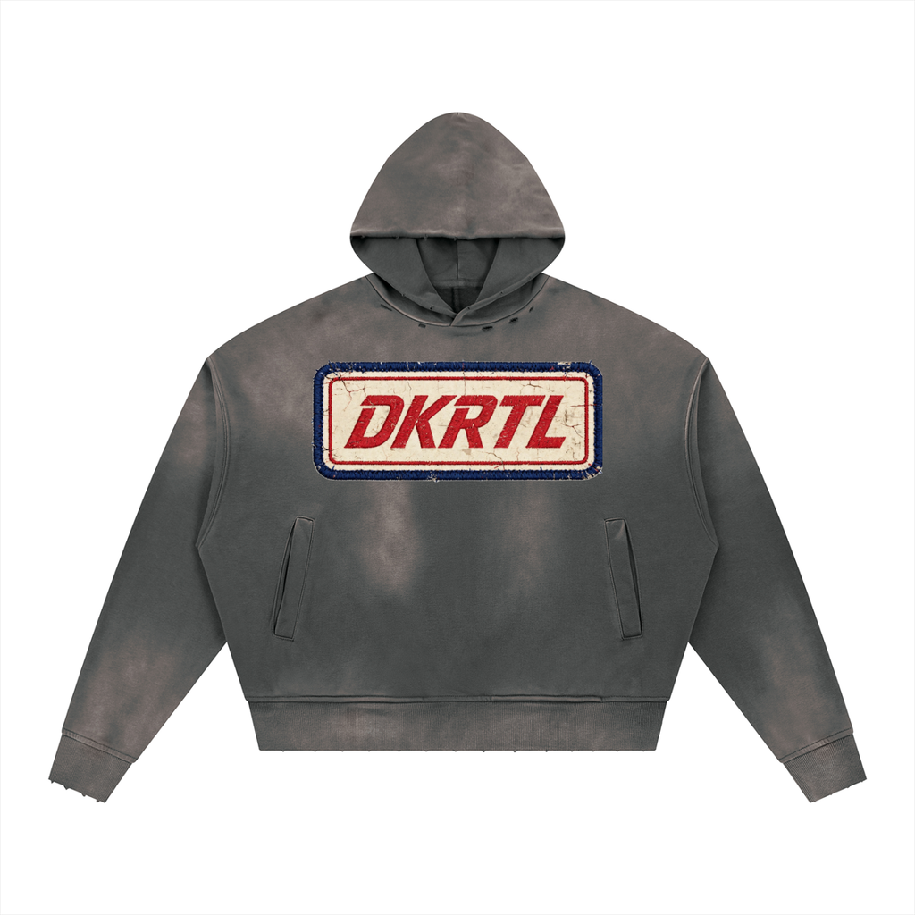 Unisex Sunfade Distressed Boxy Hoodie