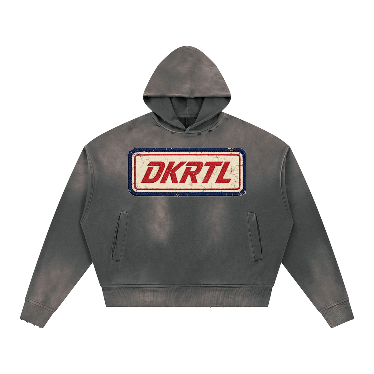 Unisex Sunfade Distressed Boxy Hoodie