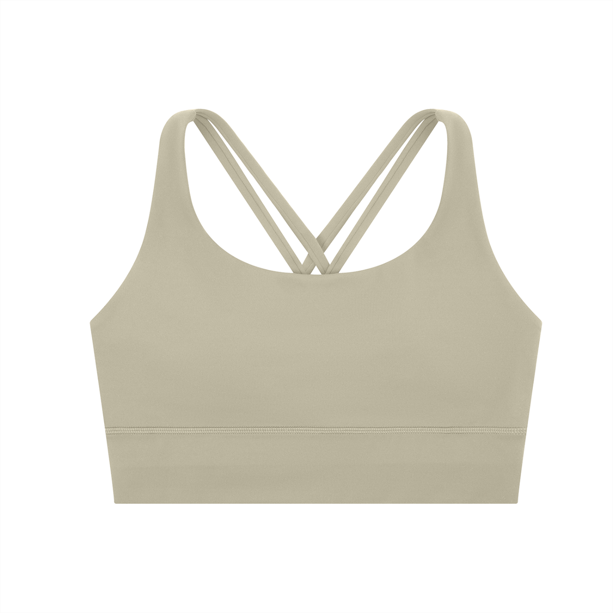 Strappy Criss-Cross Sports Bra in Light Gray by DKRTL WYZE