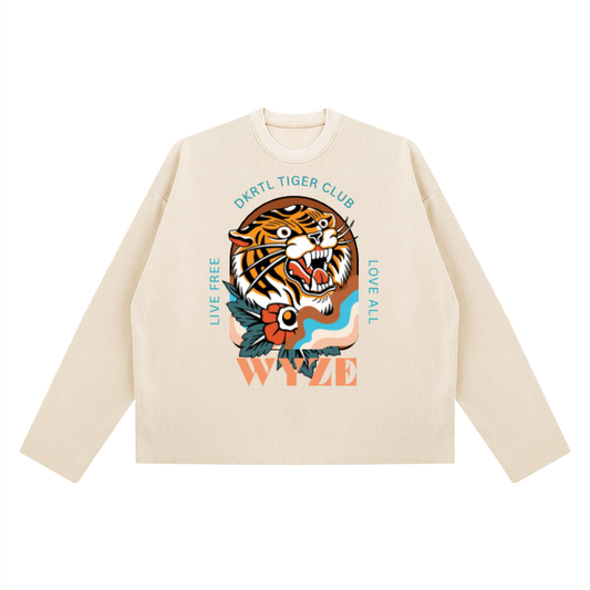 Unisex Vintage Wash Boxy  Waffle Raw Edge T-Shirt