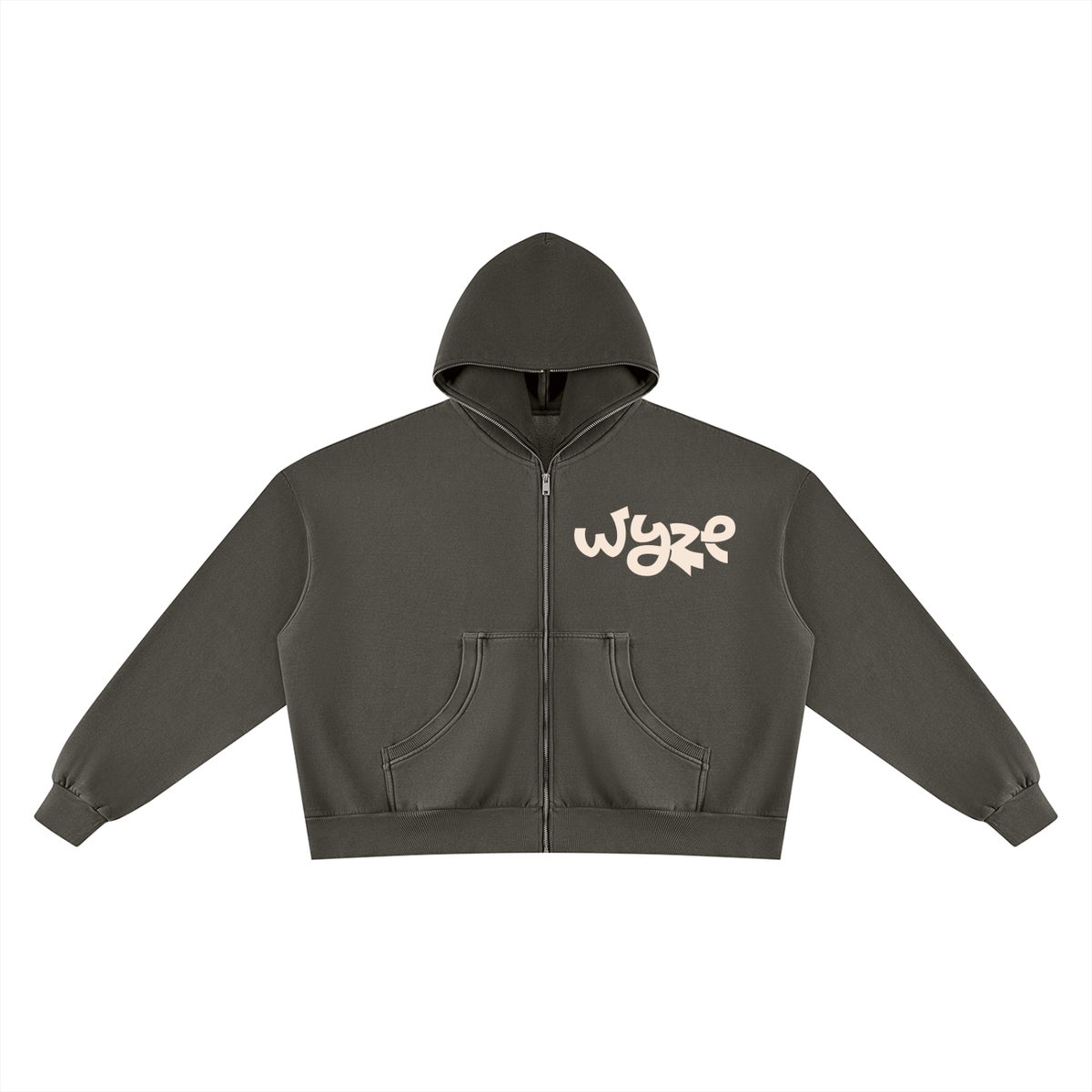 Unisex Vintage Wash Fleece Boxy Hoodie in Dark Gray by DKRTL WYZE