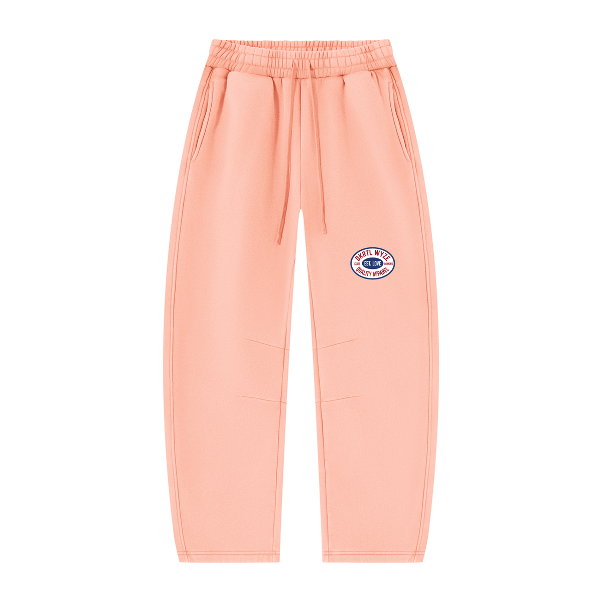 Unisex Vintage Wash Barrel Leg Fleece Sweatpants in Light Pink by DKRTL WYZE