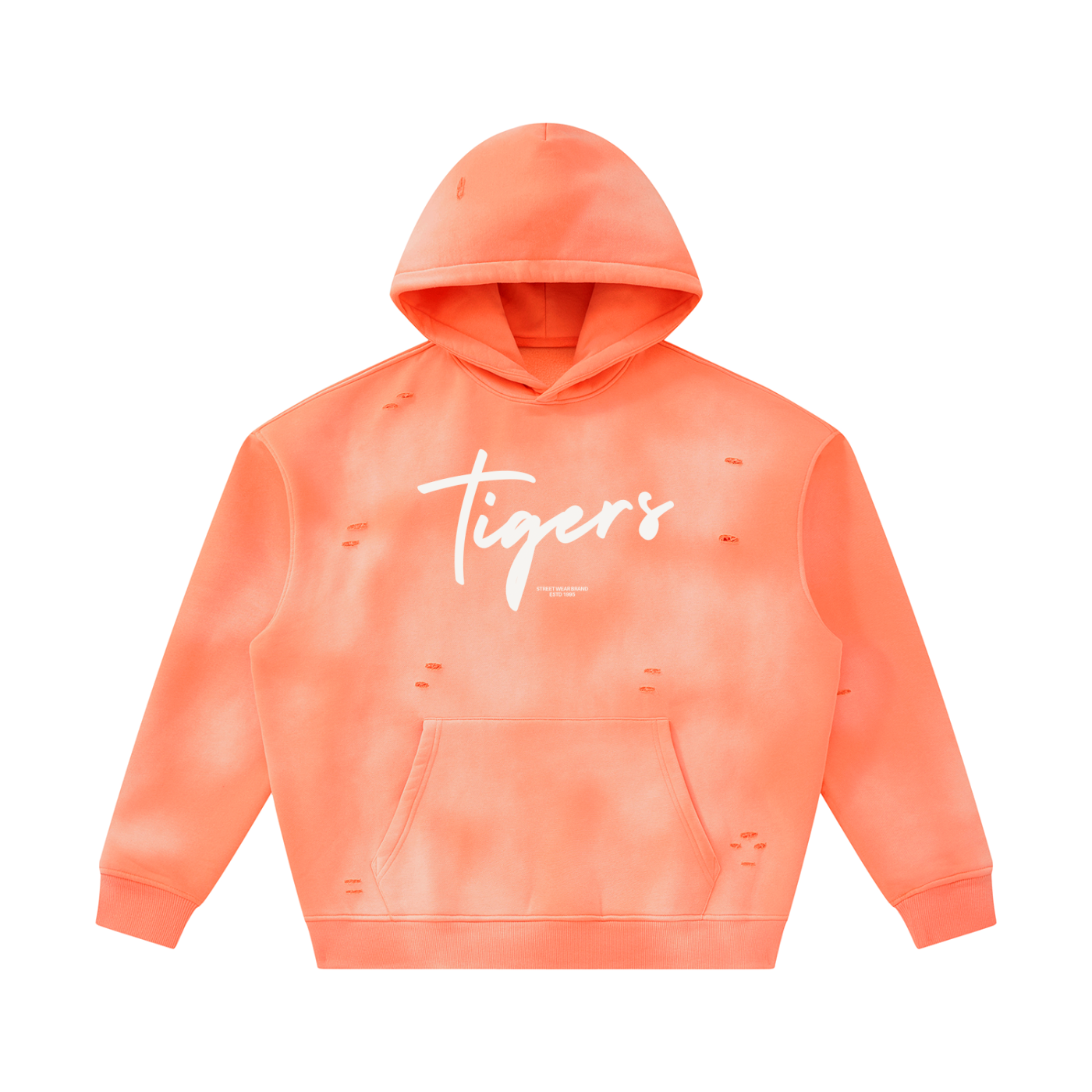 Unisex Sunfade Frayed Fleece Hoodie