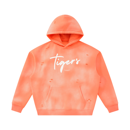 Unisex Sunfade Frayed Fleece Hoodie