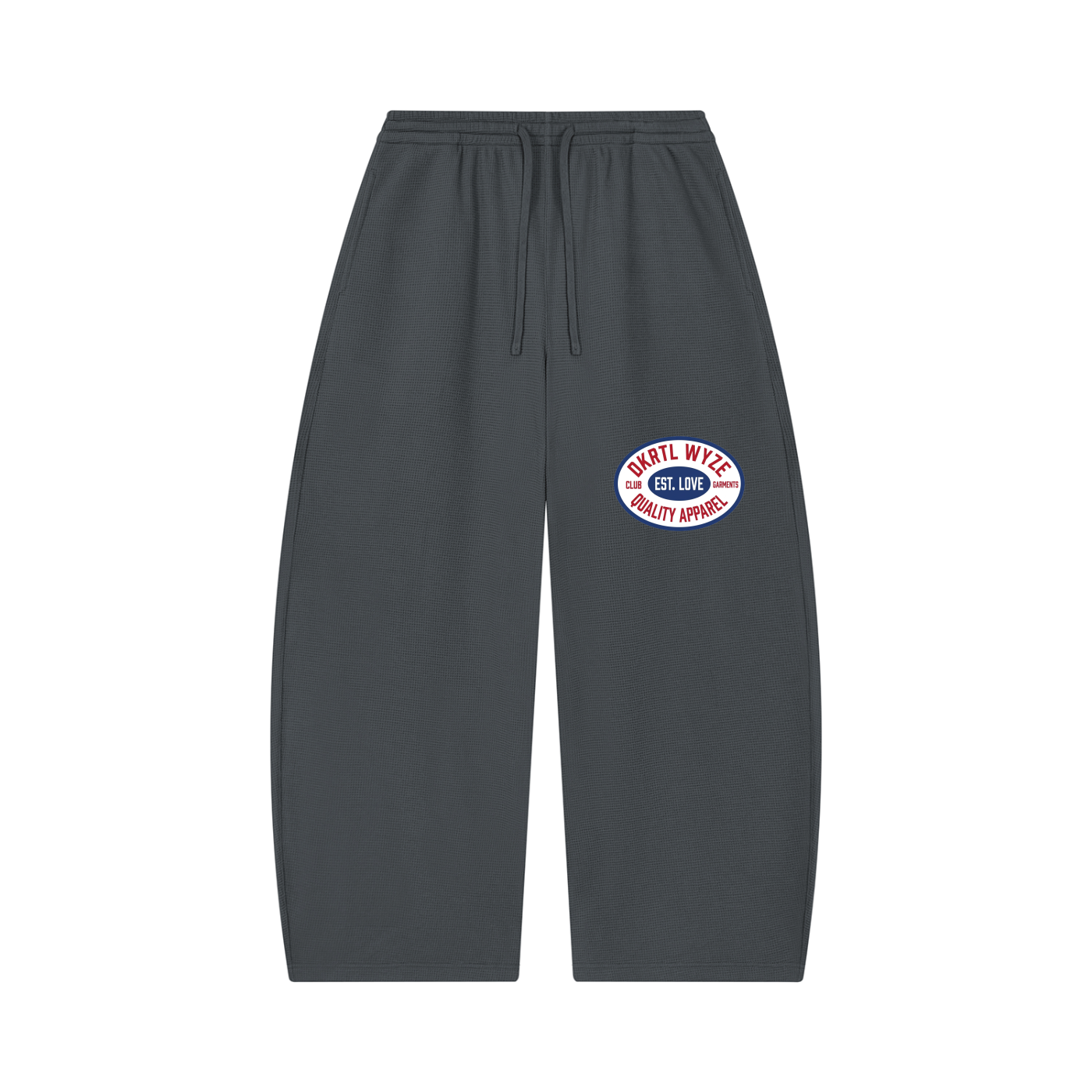 Unisex Waffle Barrel Leg Pants