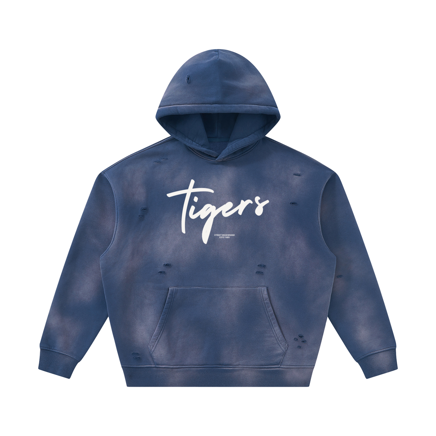 Unisex Sunfade Frayed Fleece Hoodie