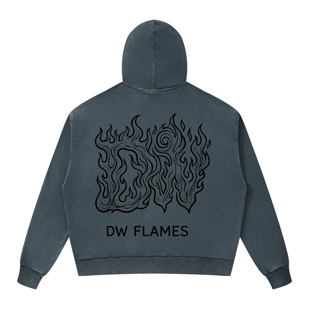 Unisex Mineral Wash Boxy Full Zip Hoodie