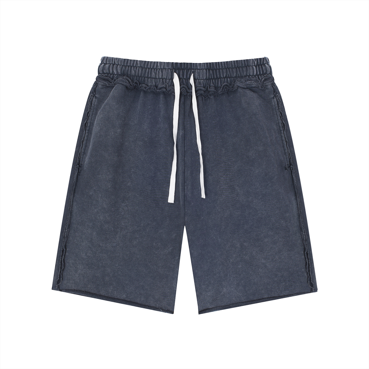Unisex Mineral Wash Raw Edge Shorts