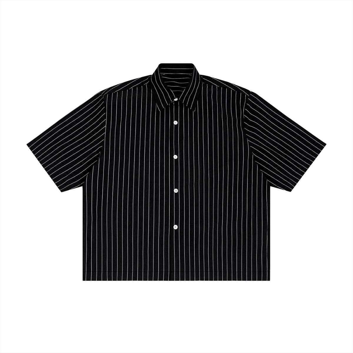 Unisex Striped Boxy Button-Up Shirt in Black by DKRTL WYZE