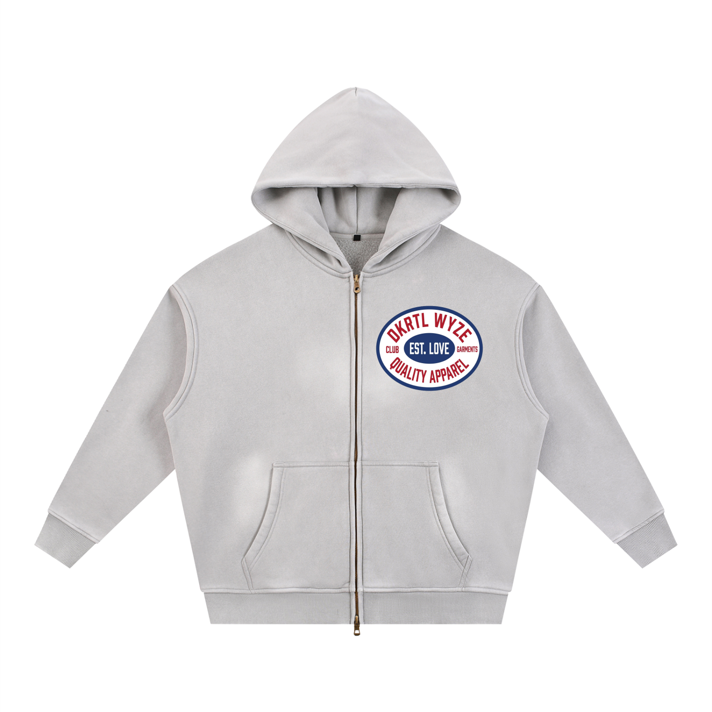 Sunfade Two-way Zipper Boxy Fleece Hoodie