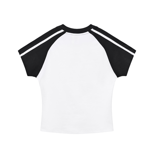 Contrast Stripes Bodycon Raglan  Sleeve T-Shirt by DKRTL WYZE