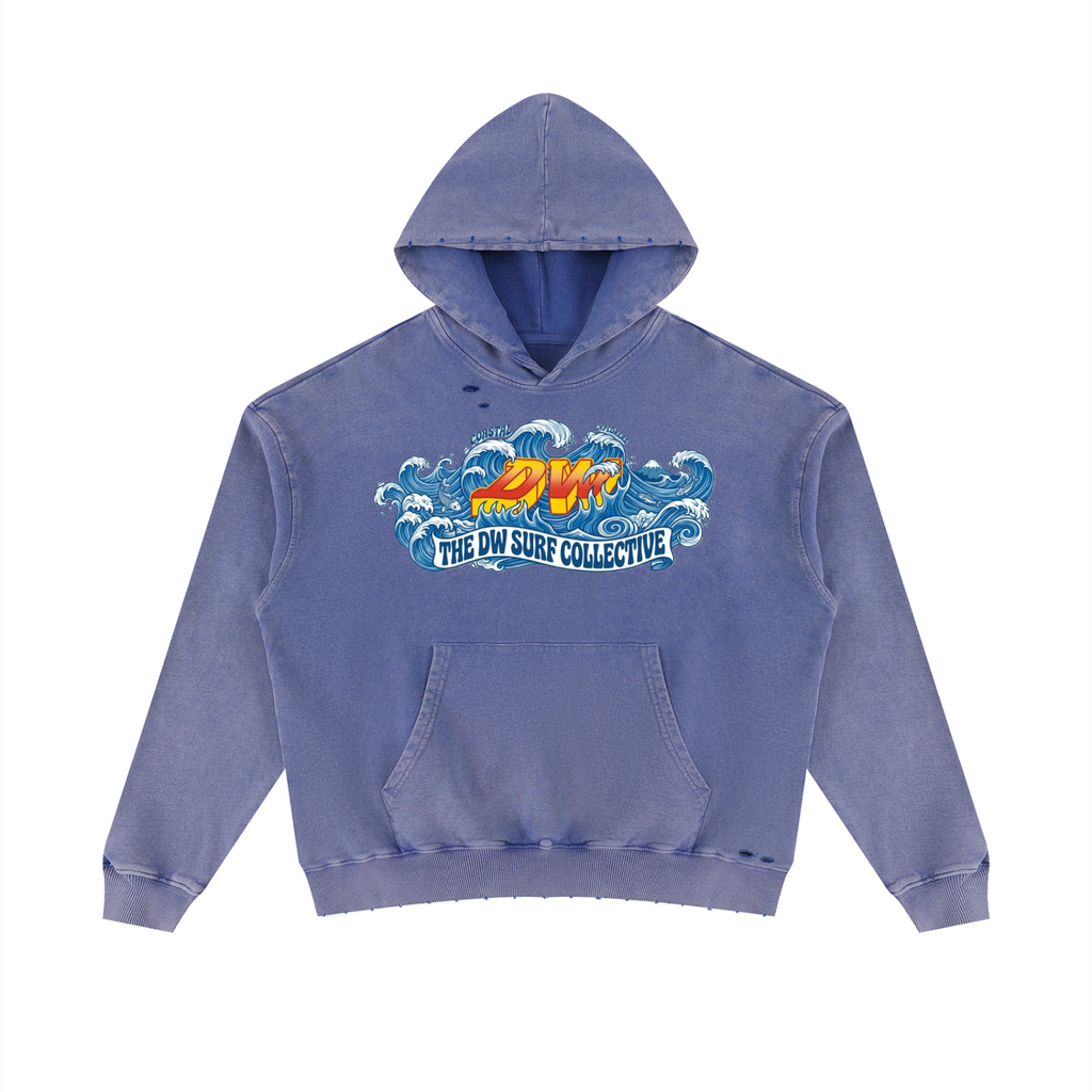 Unisex Mineral Wash Distressed Hoodie