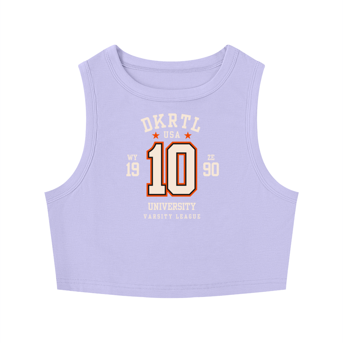 Women's Tight Crewneck Crop Tank Top in Light Purple by DKRTL WYZE