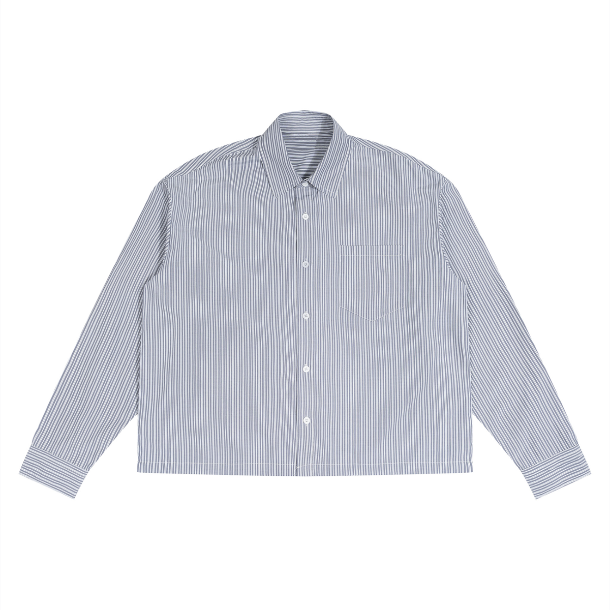 Unisex Boxy Striped Shirt in Light Gray by DKRTL WYZE