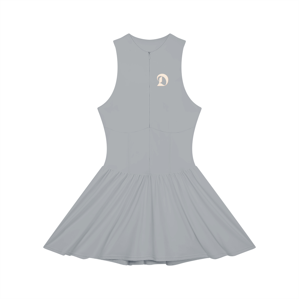 Women’s Ruched Sleeveless Full-Zip Dress