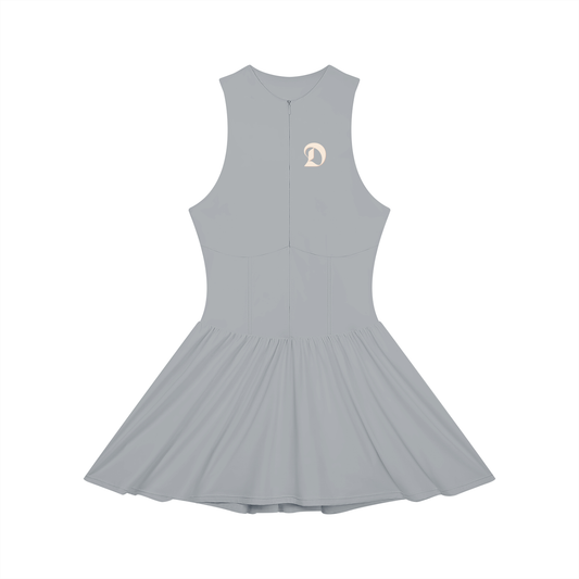 Women’s Ruched Sleeveless Full-Zip Dress