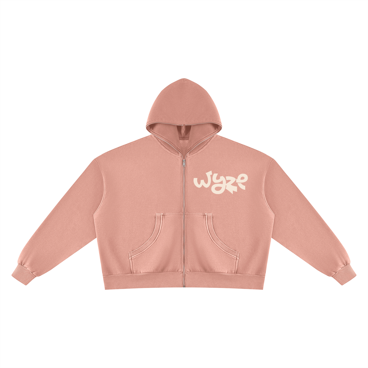 Unisex Vintage Wash Fleece Boxy Hoodie in Pink by DKRTL WYZE