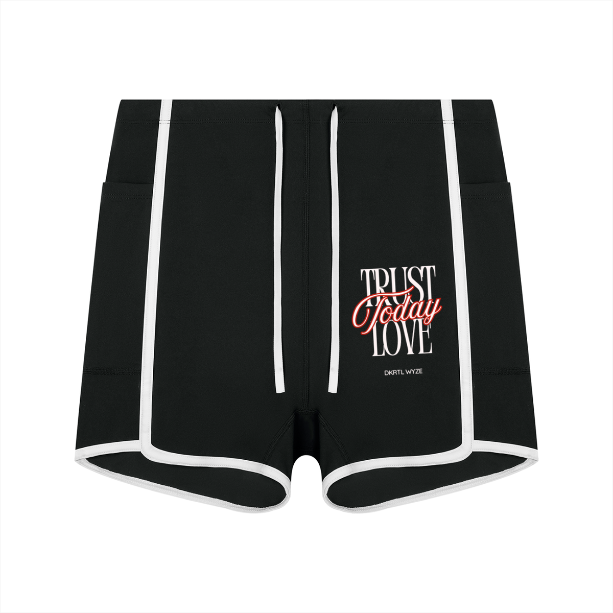 Women's High Rise Color Block Yoga Shorts in Black by DKRTL WYZE
